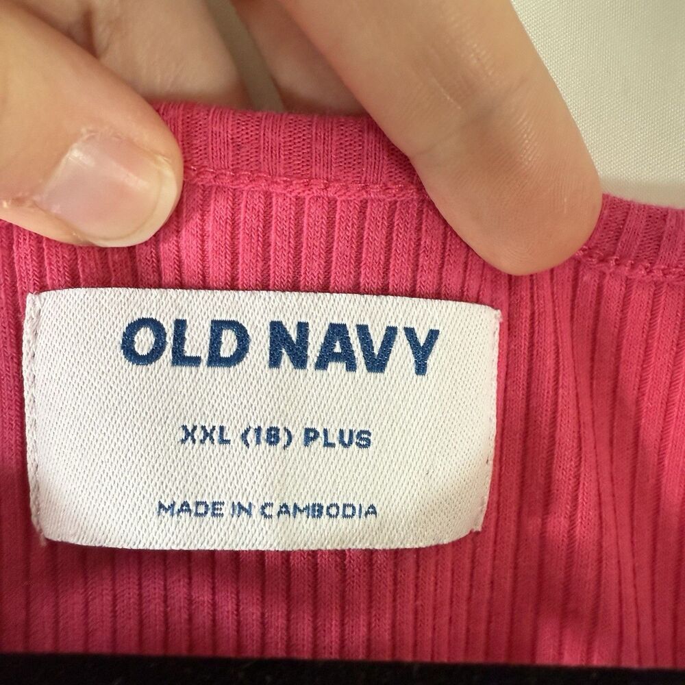 Old Navy Dress Girls XXL 18 Plus Pink Ribbed Sleeveless Strappy Round Neck - Picture 5 of 9